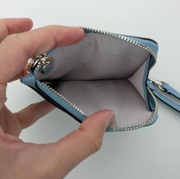 EUC! Kate Spade New York Schuyler Small Card Holder Wristlet Wallet Smokey Blue - Picture 7 of 13